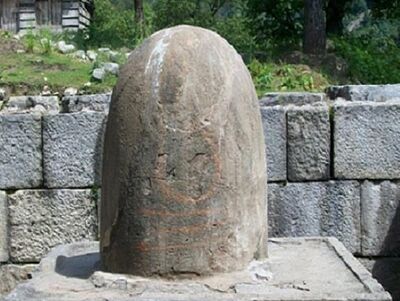 A Shiva stone in Kashmir valley
