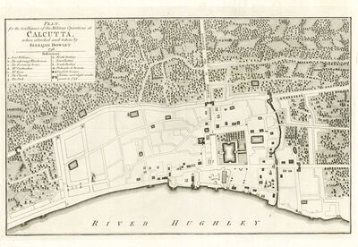 Map of Calcutta. Battle Plan 1756.