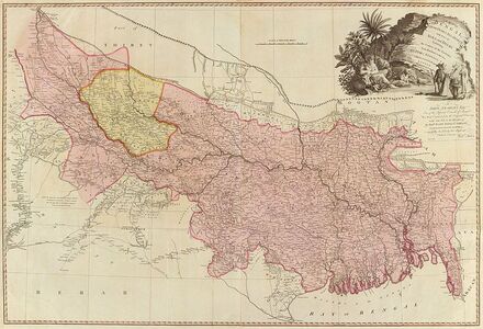 A map of Bengal, Bahar, Oude & Allahabad - James Rennell - William Faden. James Rennell. Rennell and his four assistants in the eighteenth-century created a vast collection of maps which later came to employ nearly 150 Europeans besides a large army of native Publisher: William Faden. London, 1786.
