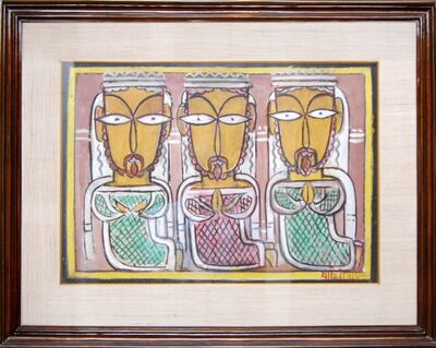 The Three Magi. From the Christ Series. Jamini Roy. 1940. Tempera on Board.