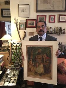 Mandodri repressing the wrath of Ravana. B. P. Banerjee. Printed in Germany. 1892.