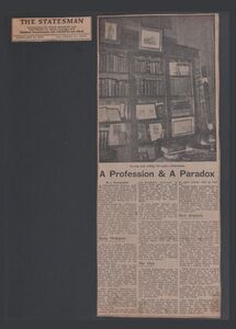 A Profession and a Paradox | The Statesman - February 1977 | Aloke Kumar interviewed by Anjan Dutta