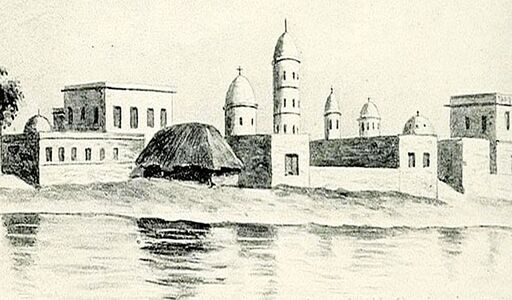 The creek of the Ganges in 1756. The tomb of Job Charnock stands nearby | Kumars antiquarian