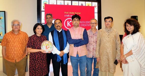 Kalighat Paintings - 6th July 2019 | At the end of the Presentation with the Director KCC and friends