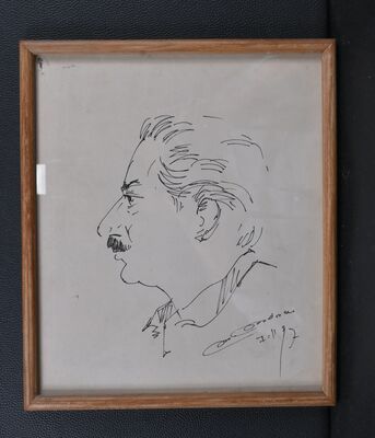 Sketch/Drawing/Cartoon of Prof. Aloke Kumar by S Sundaram. Painter & Artist.  1997