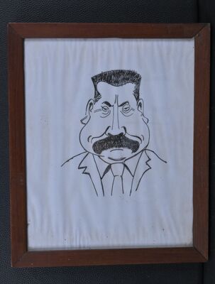 Sketch/Drawing/Cartoon of Prof. Aloke Kumar by Allen Kerton.  Director Belt Collins. 1998