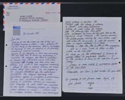 Edwin's letter date 8th December, 1986