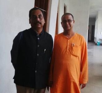  With the Principal of Ramakrishna Mission, Vidyamandir, Swami Swami Shastrajnananda.