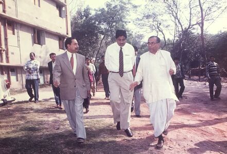 The Mayor, Prasanta Chatterjee visiting the Park during the making