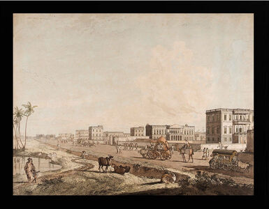 The New Buildings at Chouringhee from Views of Calcutta Painting. 1798. by Thomas Daniell
