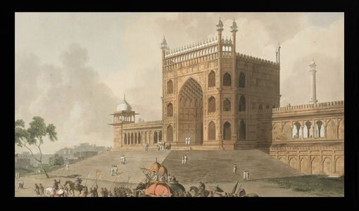 Eastern Gate of the Jummah Musjid at Delhi. Thomas Daniell. 1795