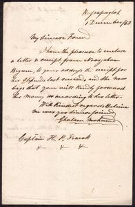 A Letter written in English and Signed by Prince Ghulam Muhammad. 1868.