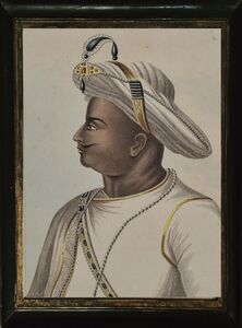 Tipu Sultan, the `Tiger of Mysore'. Hand Coloured Engraving.