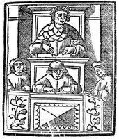 A Lawyer with his junior, WoodBlockPrint.Florence Legum.1780.